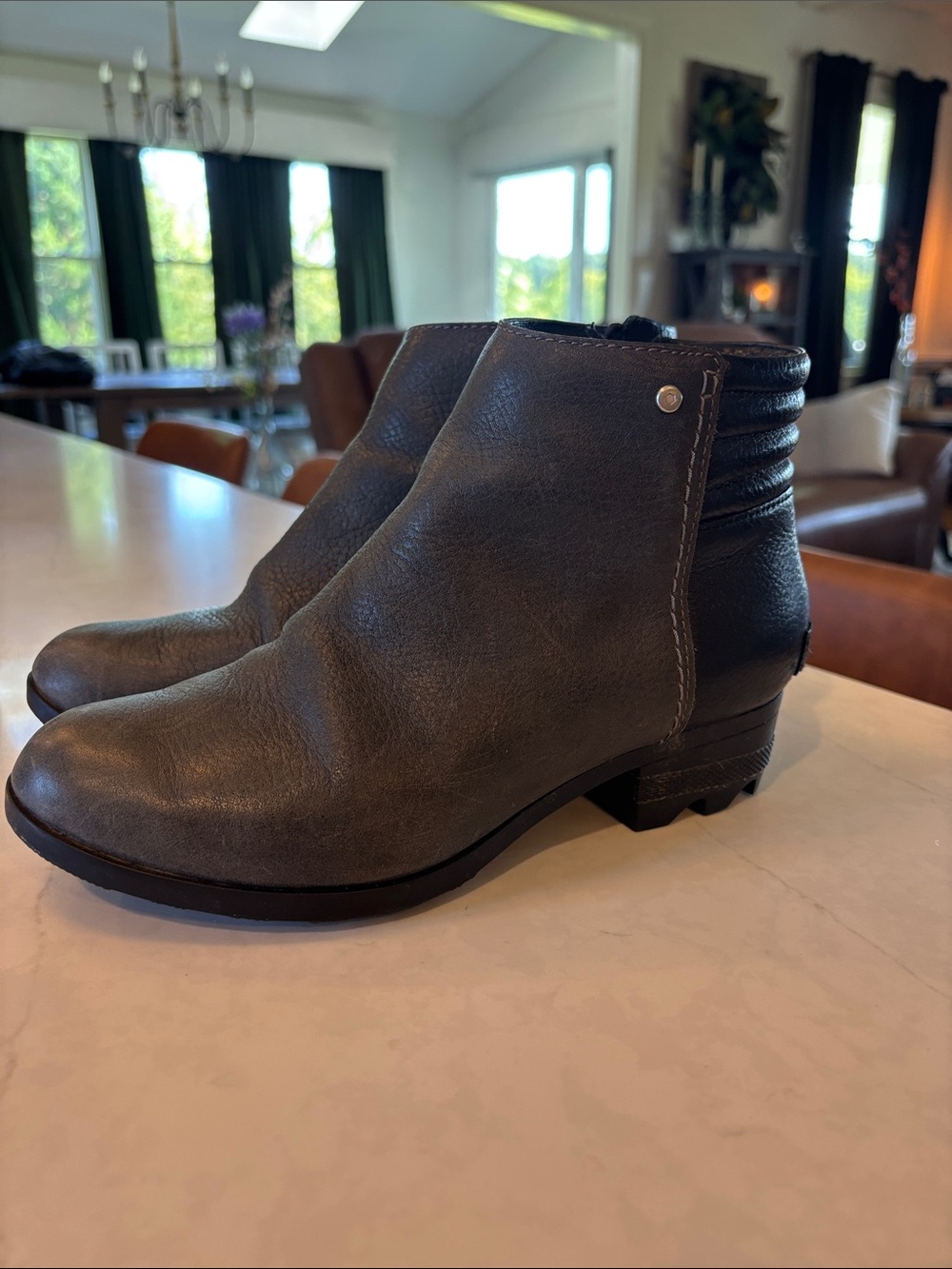 Sorel waterproof Women's Ankle Booties in black & Dark Gray